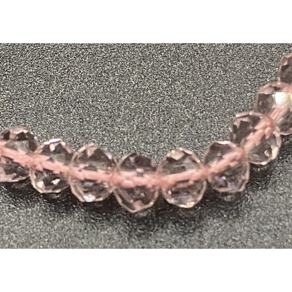Toggle Bracelet NWT Pink Faceted Crystal Faux Coin Pearl 3/4" Charm Barbiecore - Picture 9 of 12